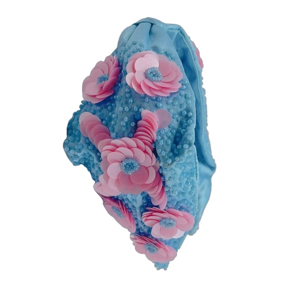 Accessories - 426. The Bubblegum Pink Flower Beaded Headband